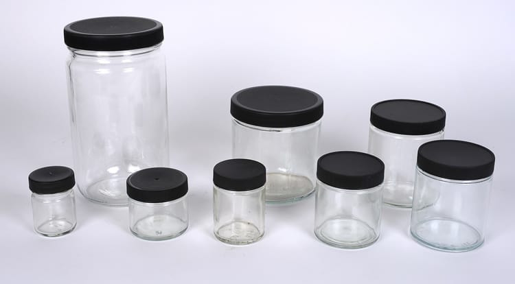 16 oz Glass Straight Sided Jar - Flint - w/ 89-405