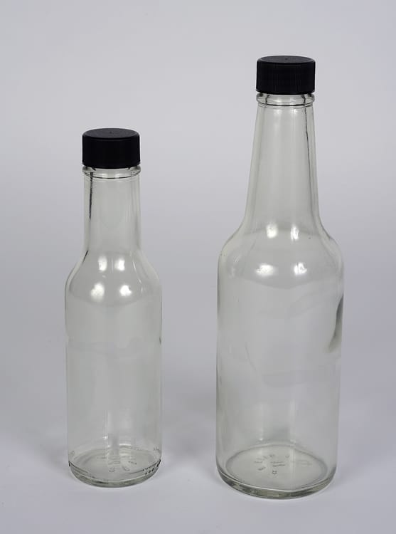 10oz (300ml) Flint Glass Woozy Sauce Bottle Round - 24-414 Neck