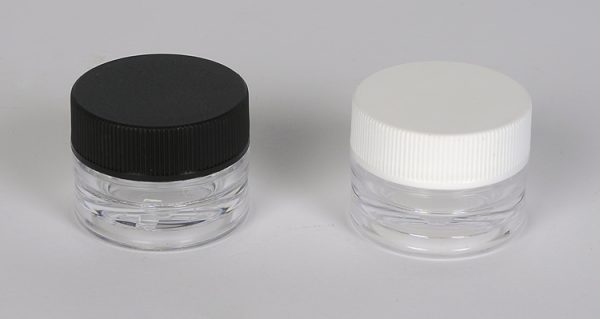 1/8 oz Clear Thick Wall Polystyrene Ointment Sample Jar
