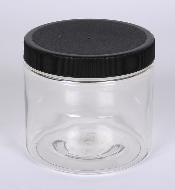 16 oz CLEAR PET Plastic Jar - Straight Sided w/ 89-400 Finish