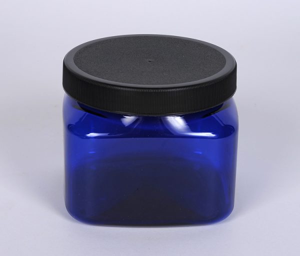 16 oz Cobalt Blue PET Firenze Jar w/ 89-400 Finish