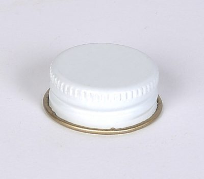 20 mm White Gold Metal Cap w/ Pulp-Poly Liner