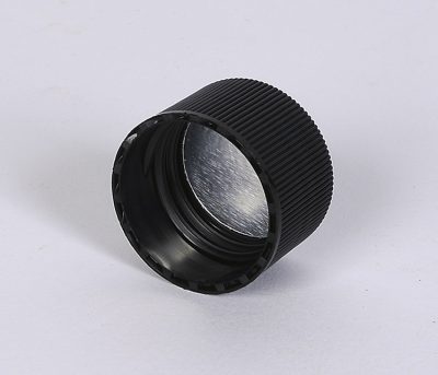 24-410 BLACK Polypropylene Cap w/ PE Foil Liner