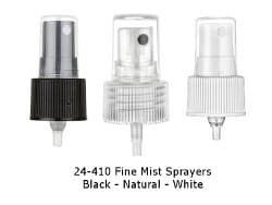 24-410 Fine Mist Sprayers Black Natural White