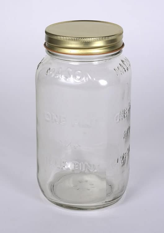 Pint Mason Square Glass Jars - CASE OF 12 with lids