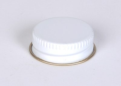 28 mm White Metal Cap w/ PS-22 & Pulp-Poly Dual Liners
