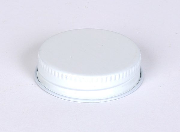 38 mm White White Metal Cap w/ Pulp-Poly