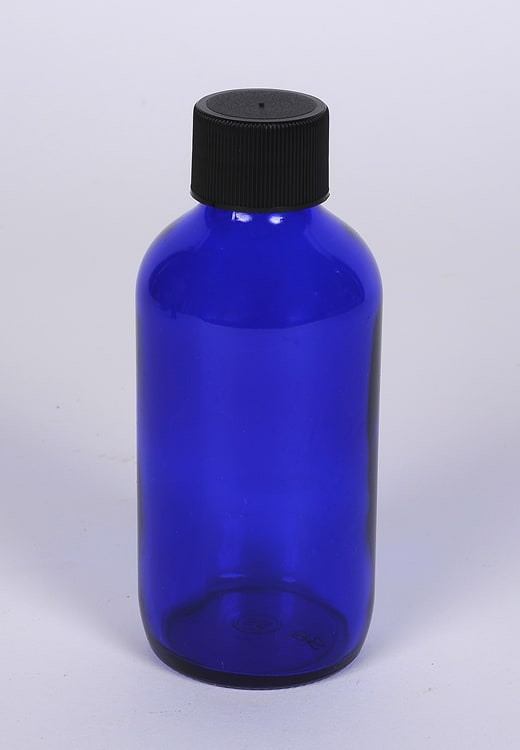 4 Oz Cobalt Blue Glass Boston Round W 24 400 Finish Porter Bottle Company