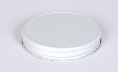 48 mm White Vacuum Cap w/ Plastisol Liner