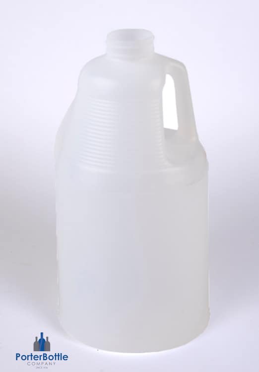 1 Gallon Clear PVC Jug with 38/400 White Ribbed Cap with F217 Liner