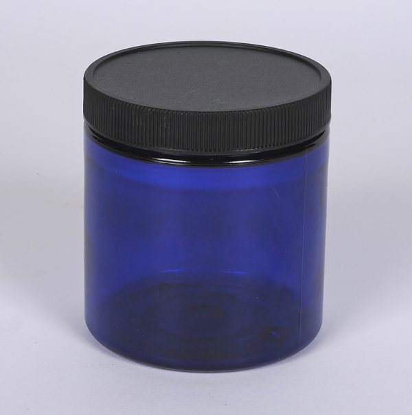 8 oz. Cobalt Blue PET Straight Sided Jar w/ 70-400 Finish 