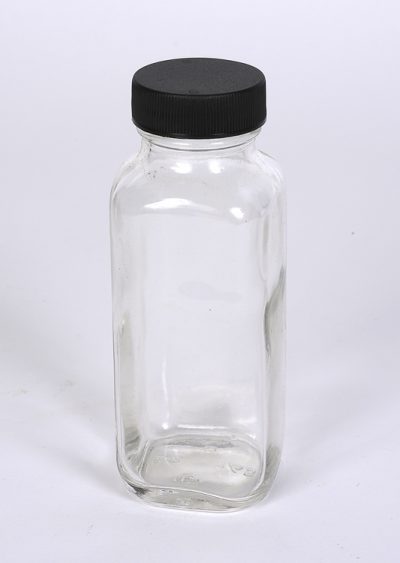 8 oz Flint Glass French Square Bottle w/ 43-405 Finish