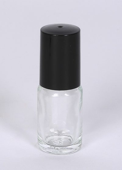 1/8 oz Clear Glass Roll-ons with black cap
