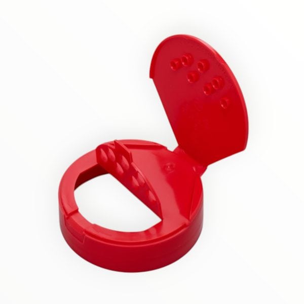 63-485 RED Polypropylene Spice Cap w/ Shaker & Spoon/Pour & HIS Liner - Image 3